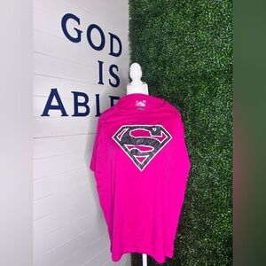 Under Armour Hot Pink Superman HeatGear Tank Top
